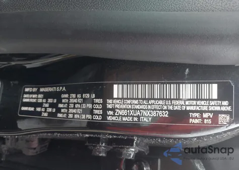 2022 Maserati Levante Gt z USA, uszkodzony, nr VIN ZN661XUA7NX387632